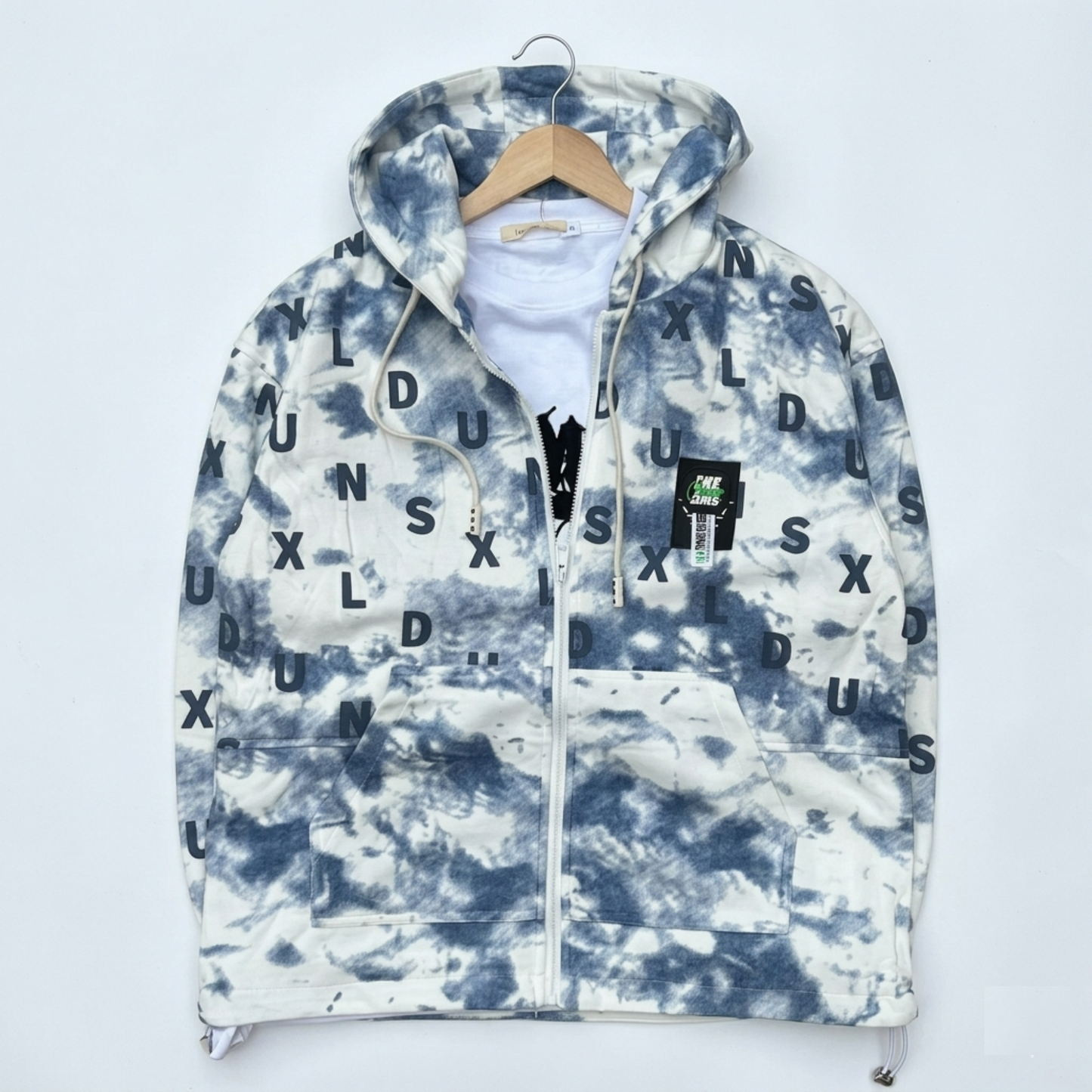 Veste Zippée à Capuche Tie-Dye « Cloud Alphabet »