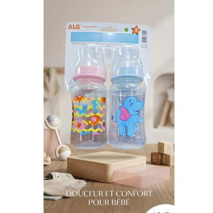 Pack Duo Biberons Anti-Colique - Design Ergonomique & Coloré - Idéal Nouveau-Né
