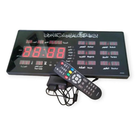 Horloge Numérique Islamique TNT 2019 - Affichage LED XXL, Heures de Prière (Salat) Automatiques, Rappel Azan, Calendrier Hégirien/Grégorien