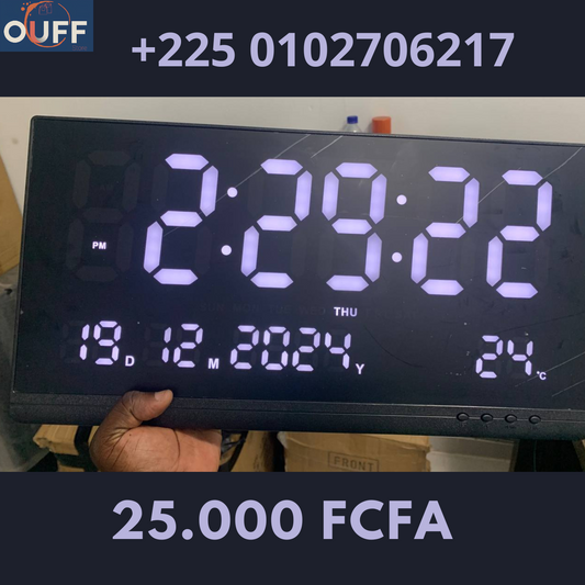 Très Grande Horloge Numérique LED 36 cm Longueur sur 20 cm de hauteur