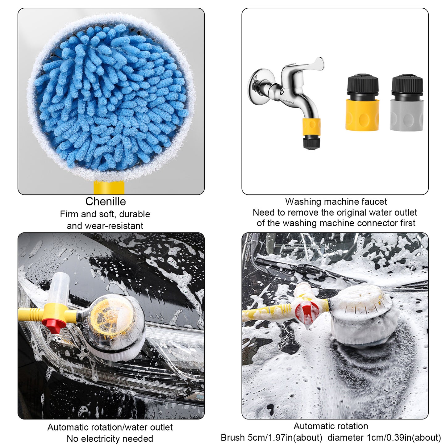 Nettoyeur Rotatif Multifonction avec Réservoir de Savon Intégré