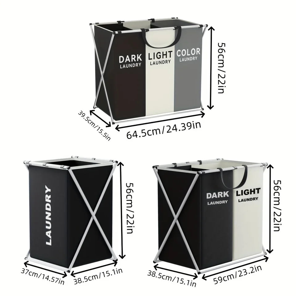 Panier à Linge Pliable Haute Capacité – Organisateur de Lessive Tri Sélectif 1 ou 2 Compartiments