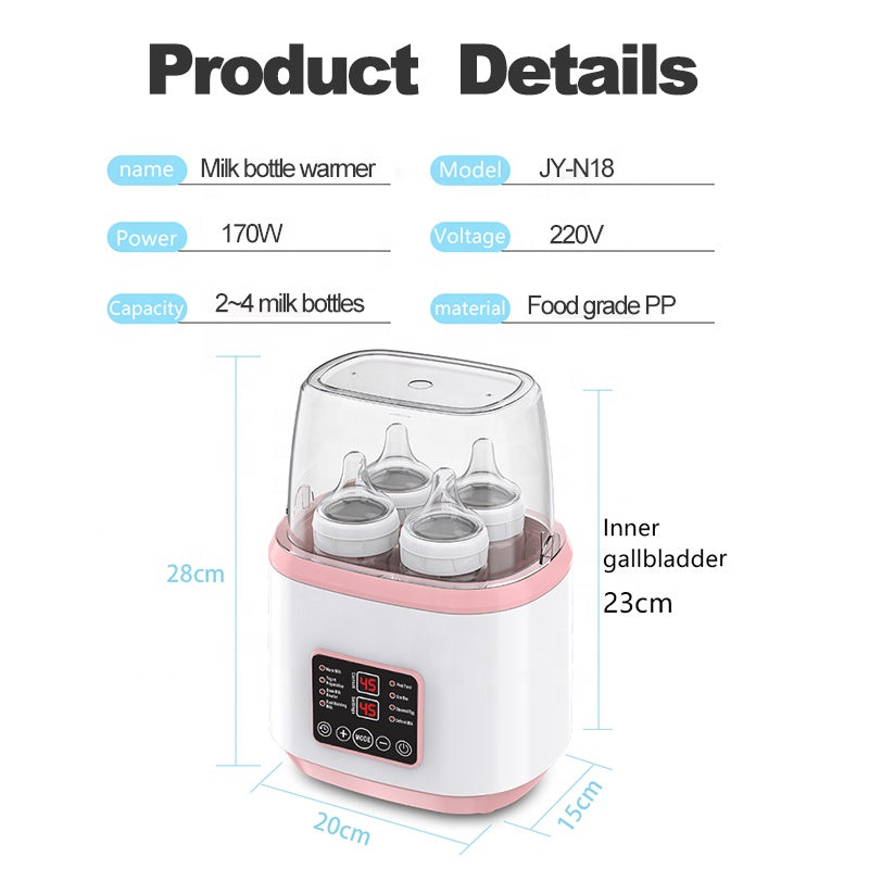 Chauffe-nutrition Intelligent AY-N18 - 8 Fonctions - Large Capacité pour 4 Flacons