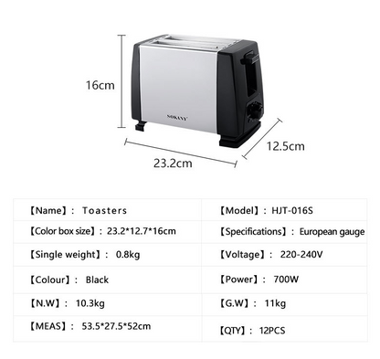 Grille-Pain Électrique SK-016S - Slice Toaster 2 Tranches